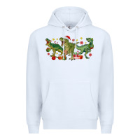 White christmas dinosaurs Premium Hoodie - MaliasSmallBusiness