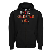 Black merry christmas y all Zipper Hoodie - JahusDesignShop