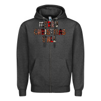 Charcoal Heather merry christmas y all Zipper Hoodie - JahusDesignShop