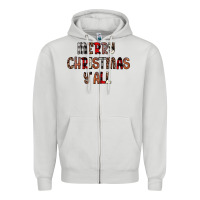 Dove Grey merry christmas y all Zipper Hoodie - JahusDesignShop