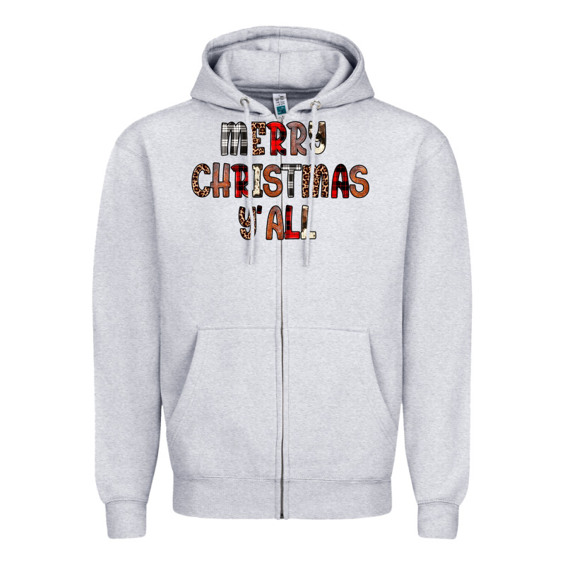 Merry Christmas Y All Zipper Hoodie by JahusDesignShop | Teevron