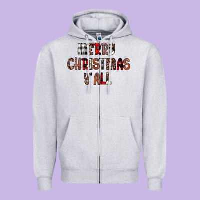 Merry Christmas Y All Zipper Hoodie Designed By Jahusdesignshop