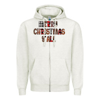 Oatmeal Heather merry christmas y all Zipper Hoodie - JahusDesignShop