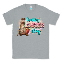 Heather Grey Happy Easter Day rodeo Easter Day Classic Tee - CowGirlArtShop