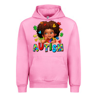 Fuchsia Pink autism afro girl Urban Hoodie - LillyAllenDesigns