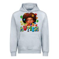 Heather Grey autism afro girl Urban Hoodie - LillyAllenDesigns