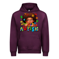 Mauve Wine autism afro girl Urban Hoodie - LillyAllenDesigns