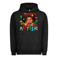 Pigment Black autism afro girl Urban Hoodie - LillyAllenDesigns