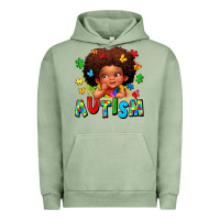 Pigment Oil Green autism afro girl Urban Hoodie - LillyAllenDesigns