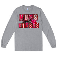 Heather Grey hugs and kisses Long Sleeve Tee - FaDigitalArtStudio