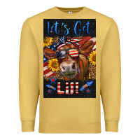 Antique Gold Western Let's Get Lit Cow Premium Sweatshirt - LillyAllenDesigns