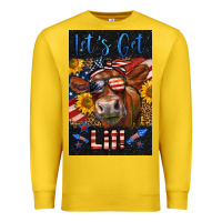 Lemon Western Let's Get Lit Cow Premium Sweatshirt - LillyAllenDesigns