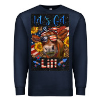 Navy Western Let's Get Lit Cow Premium Sweatshirt - LillyAllenDesigns