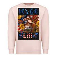 Pale Pink Western Let's Get Lit Cow Premium Sweatshirt - LillyAllenDesigns