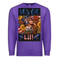 Purple Western Let's Get Lit Cow Premium Sweatshirt - LillyAllenDesigns