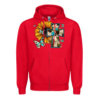 Red cross with sunflower Zipper Hoodie - JahusDesignShop