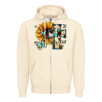 Sandshell cross with sunflower Zipper Hoodie - JahusDesignShop
