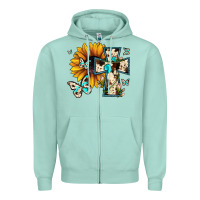 Seafoam cross with sunflower Zipper Hoodie - JahusDesignShop