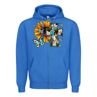 True Royal cross with sunflower Zipper Hoodie - JahusDesignShop