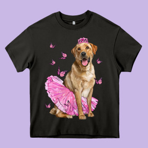 Labrador Retriever Dog With Tutu Heavy Core Tee Designed By Lillyallendesigns