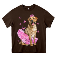Chocolate Brown Labrador Retriever Dog With Tutu Heavy Core Tee - LillyAllenDesigns