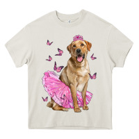 Cream Labrador Retriever Dog With Tutu Heavy Core Tee - LillyAllenDesigns