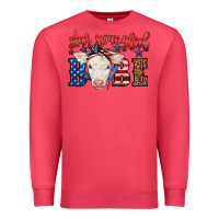 Cardinal Western Star Spangled Baby Cow Premium Sweatshirt - LillyAllenDesigns