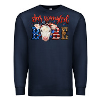 Navy Western Star Spangled Baby Cow Premium Sweatshirt - LillyAllenDesigns