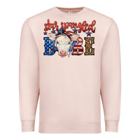 Pale Pink Western Star Spangled Baby Cow Premium Sweatshirt - LillyAllenDesigns