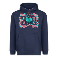 Navy cherry blossoms mom Heavyweight Hoodie - Artiststas