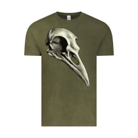 Vintage Olive Raven Skull Vintage Tee - RanaPortraitStore