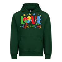 Forest Green love autism awareness Urban Hoodie - LillyAllenDesigns