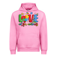 Fuchsia Pink love autism awareness Urban Hoodie - LillyAllenDesigns
