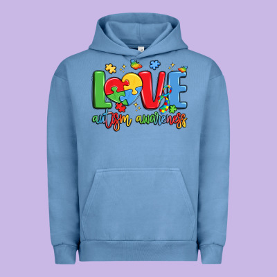 Love Autism Awareness Urban Hoodie Designed By Lillyallendesigns