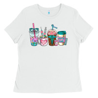 White nurse fuel coffee cups Ladies Tee - AdoDesignShop