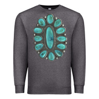 Charcoal Heather Turquoise Gemstone Jewelry Premium Sweatshirt - LillyAllenDesigns
