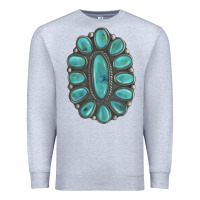 Heather Grey Turquoise Gemstone Jewelry Premium Sweatshirt - LillyAllenDesigns