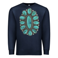 Navy Turquoise Gemstone Jewelry Premium Sweatshirt - LillyAllenDesigns