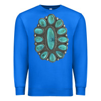 True Royal Turquoise Gemstone Jewelry Premium Sweatshirt - LillyAllenDesigns