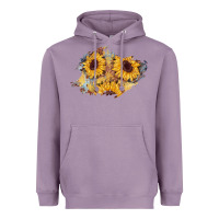 Lavender sunflower glitter leather patch Heavyweight Hoodie - AdoDesignShop