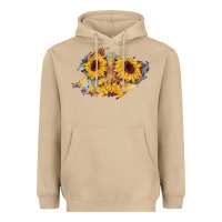 Mushroom sunflower glitter leather patch Heavyweight Hoodie - AdoDesignShop