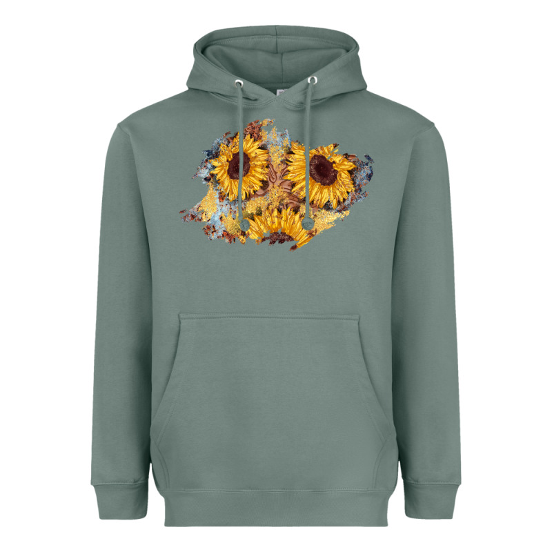 Sunflower Glitter Leather Patch Heavyweight Hoodie by AdoDesignShop | Teevron