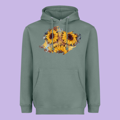 Sunflower Glitter Leather Patch Heavyweight Hoodie Designed By Adodesignshop