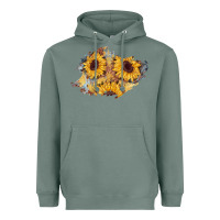 Sage sunflower glitter leather patch Heavyweight Hoodie - AdoDesignShop