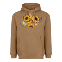 Toasted Coconut sunflower glitter leather patch Heavyweight Hoodie - AdoDesignShop