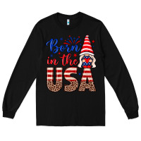 Black Born in the USA gnome Long Sleeve Tee - Neo Western