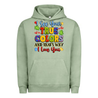 Pigment Oil Green colorful love message Urban Hoodie - LillyAllenDesigns