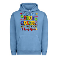 Pigment Pebble Blue colorful love message Urban Hoodie - LillyAllenDesigns