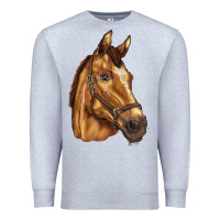 Heather Grey horse Premium Sweatshirt - BarkalooDesign