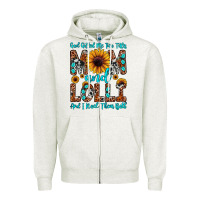 Oatmeal Heather god gifted me two titles mom and lolli  and i rock Zipper Hoodie - JahusDesignShop